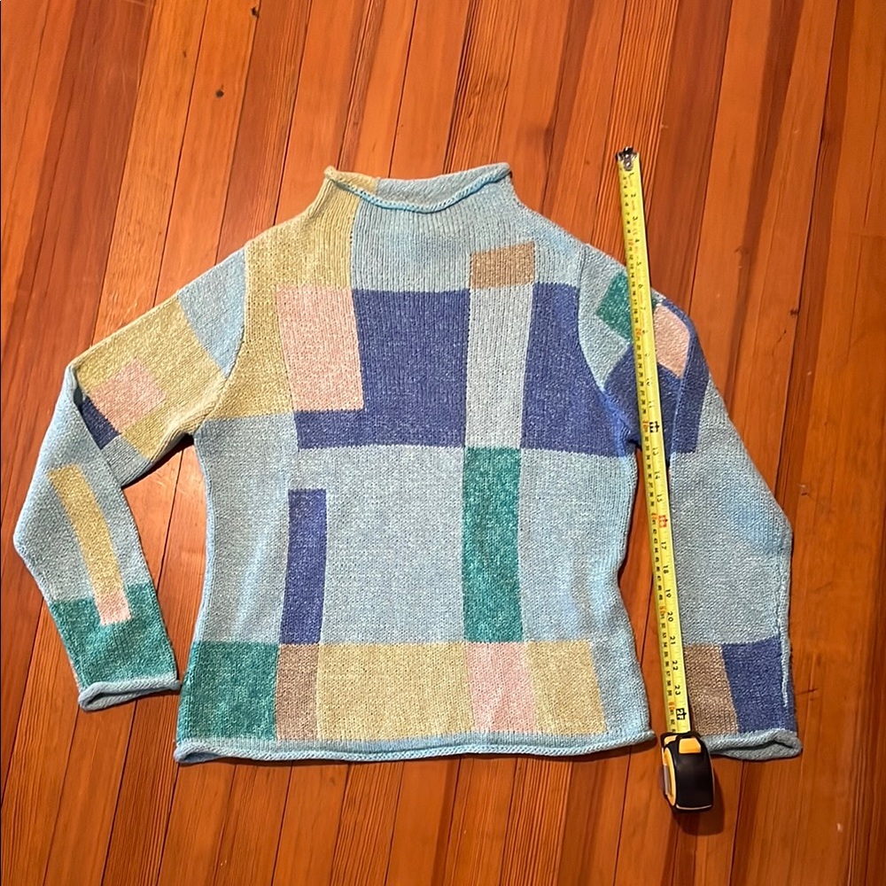 Vintage Colorful Patchwork Women's Sweater